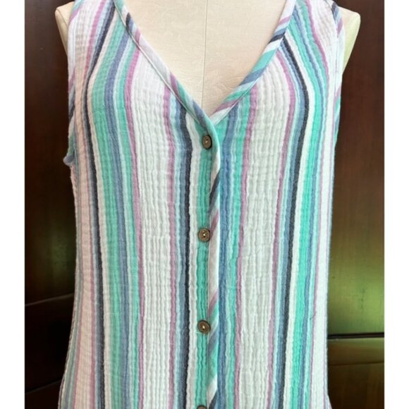 ESCAPE BY HABITAT Awning Stripe Dress Sz XL NWT - Picture 2 of 8
